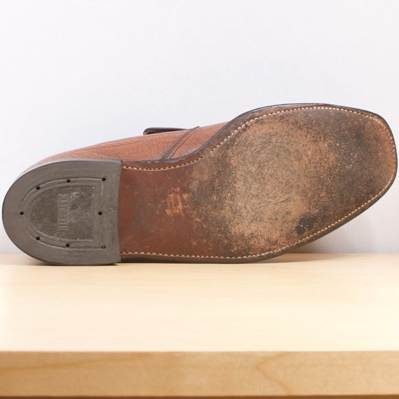 [SOLD] VTG Dack's Camel Loafer Men's Shoes 8 E Brown 🇨🇦 Round Toe EUC - Picture 7 of 8